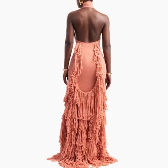 Hanifa Coral Fringe Maxi Dress - Picture 2 of 3
